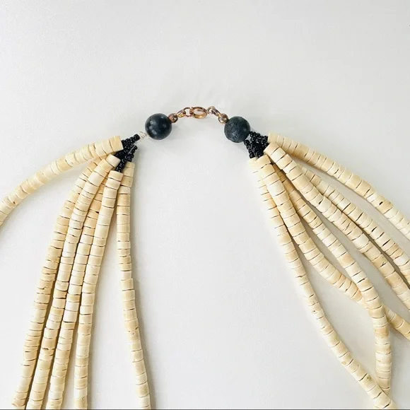 Vintage 1970s Muti Strand Multi-color Coconut Shell Beaded Necklace - Picture 9 of 13